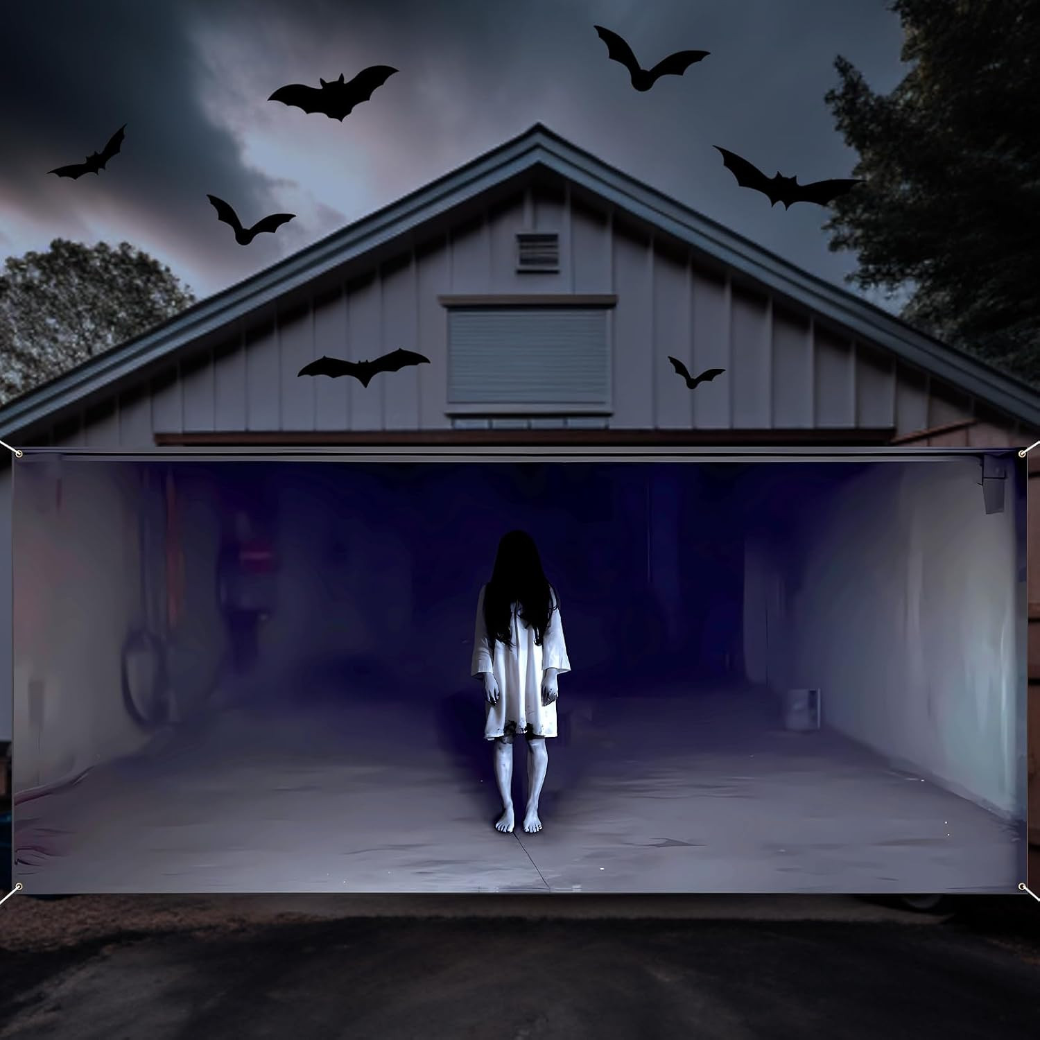 Large Halloween Scary Garage Door Cover Banner Halloween Garage Door Large Halloween Scary Garage Door Cover Banner Halloween Garage Door