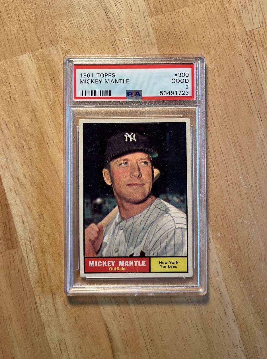 1961 TOPPS #300 MICKEY MANTLE YANKEES HOF PSA 2 Centered 1961 TOPPS #300 MICKEY MANTLE YANKEES HOF PSA 2 Centered