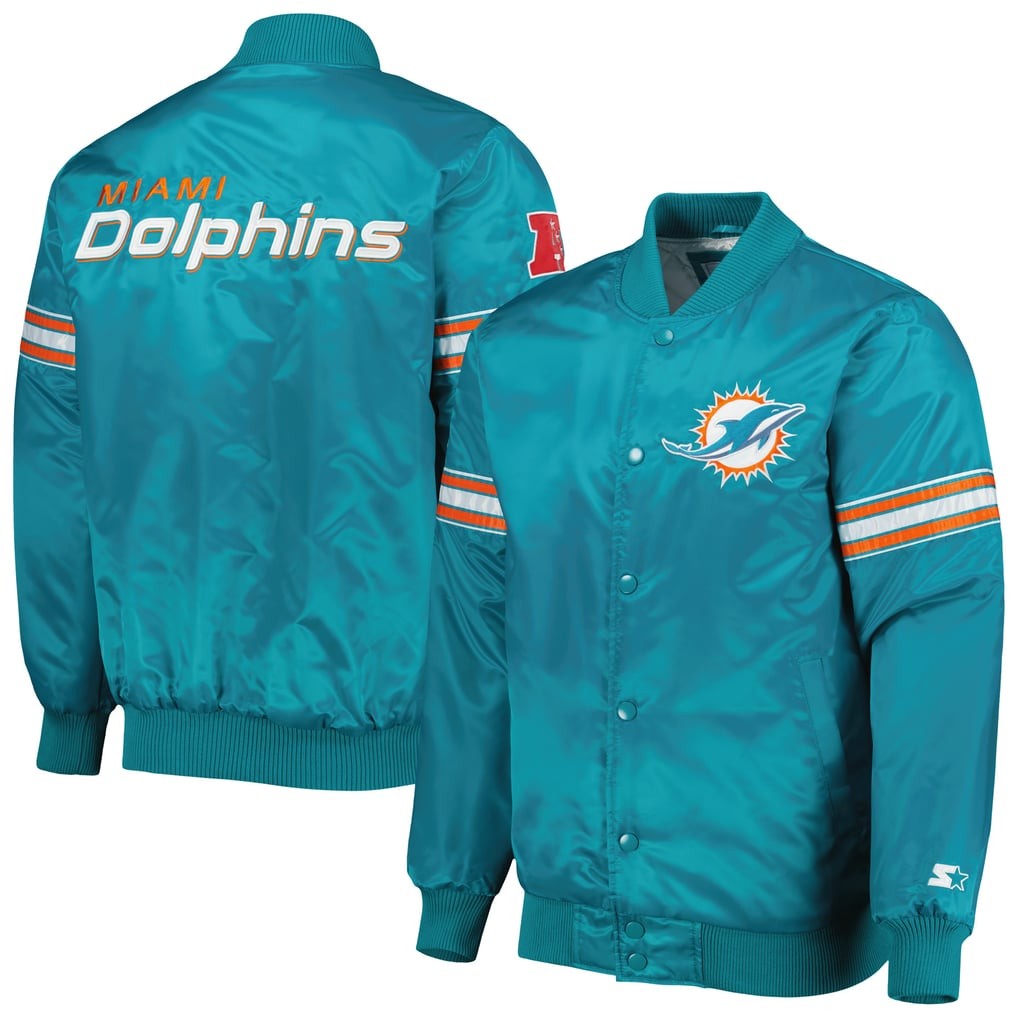 Miami Dolphins Satin Starter Jacket -- The Pick and Roll Full-Snap Jacket