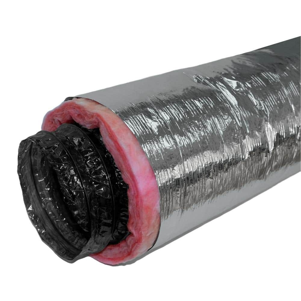 Everbilt 6 in. x 25 ft. R6 Insulated Flexible Duct Silver Jacket