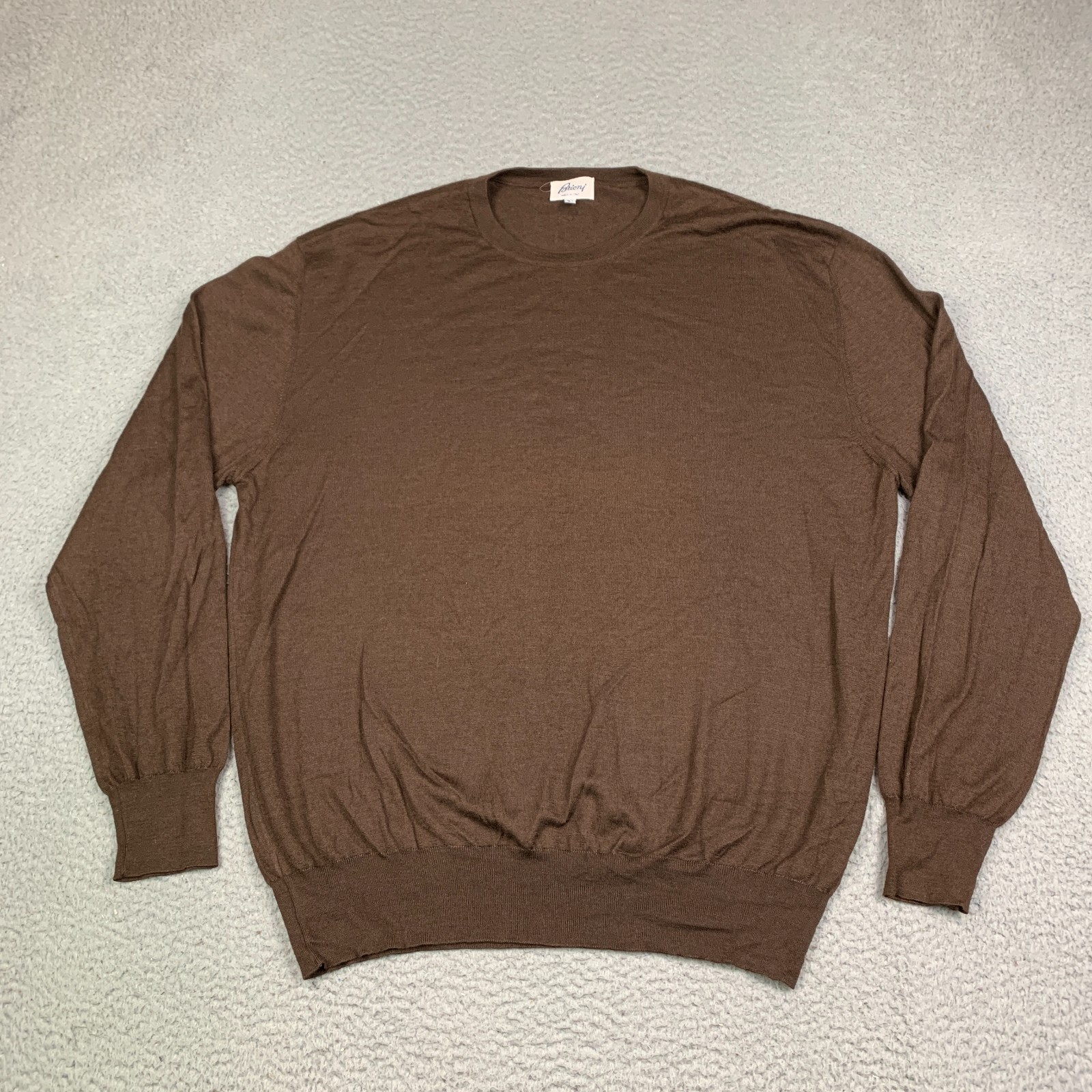Brioni Sweater Mens 58 Cashmere Silk Brown Crewneck Brown EUC Brioni Sweater Mens 58 Cashmere Silk Brown Crewneck Brown EUC