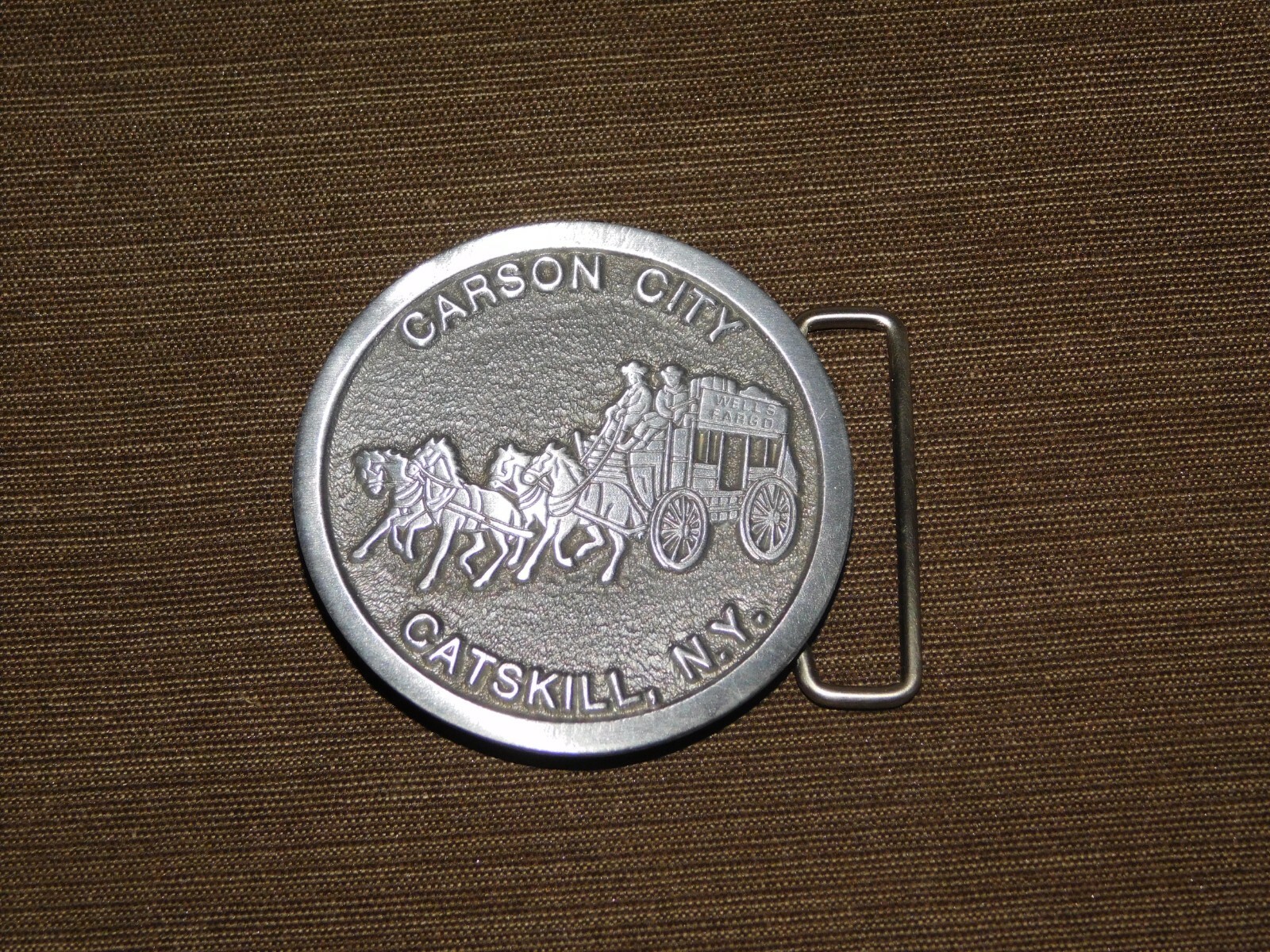VINTAGE SOUVENIR CARSON CITY CATSKILL NY METAL BELT BUCKLE NEW OLD STOCK VINTAGE SOUVENIR CARSON CITY CATSKILL NY METAL BELT BUCKLE NEW OLD STOCK