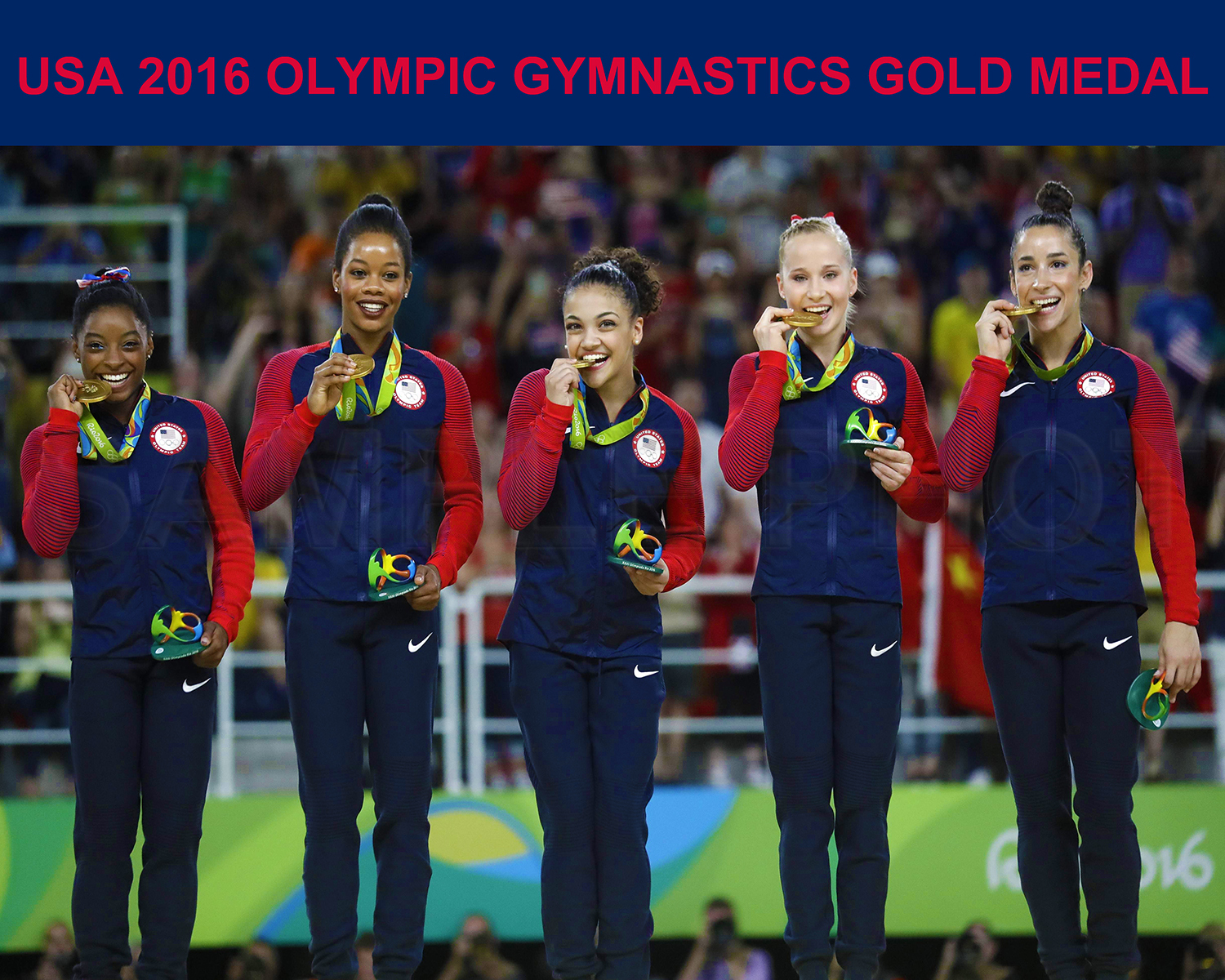 2016 USA RIO OLYMPIC GYMNASTICS TEAM GOLD MEDAL 8X10 PHOTO 2016 USA RIO OLYMPIC GYMNASTICS TEAM GOLD MEDAL 8X10 PHOTO