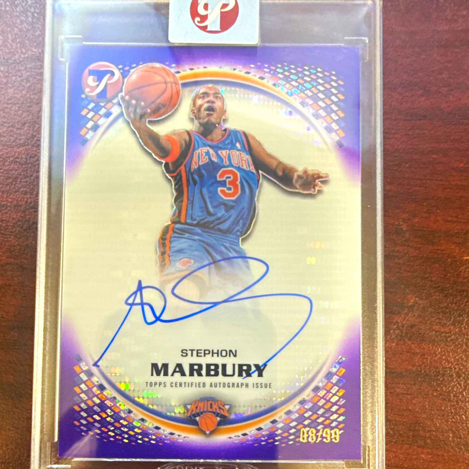 Topps 2025-2026 Topps Pristine Stephon Marbury Knicks PA-SM Auto Purple /99 Topps 2025-2026 Topps Pristine Stephon Marbury Knicks PA-SM Auto Purple /99