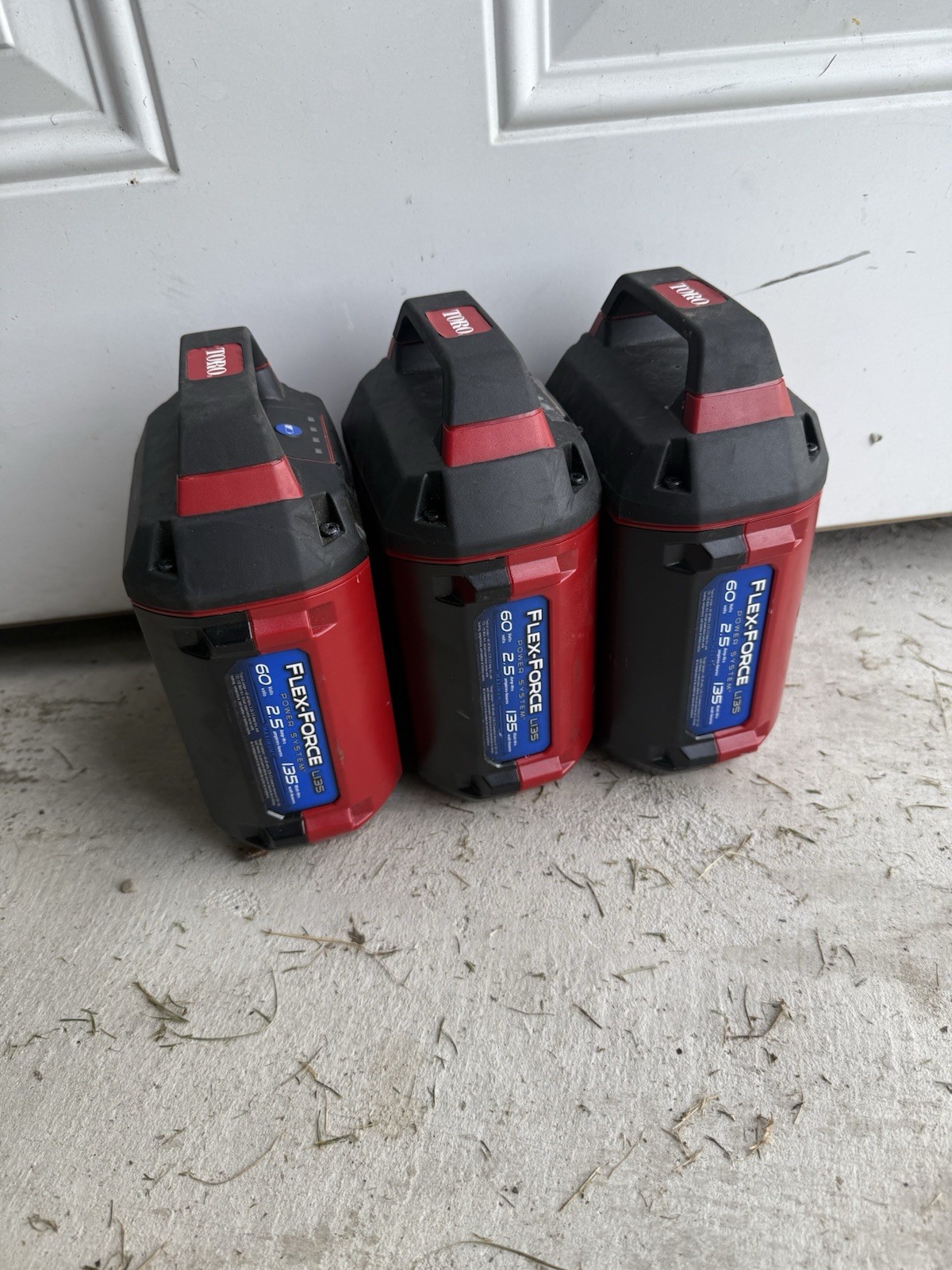3x Toro 60V Flex-Force 2.5ah Batteries 