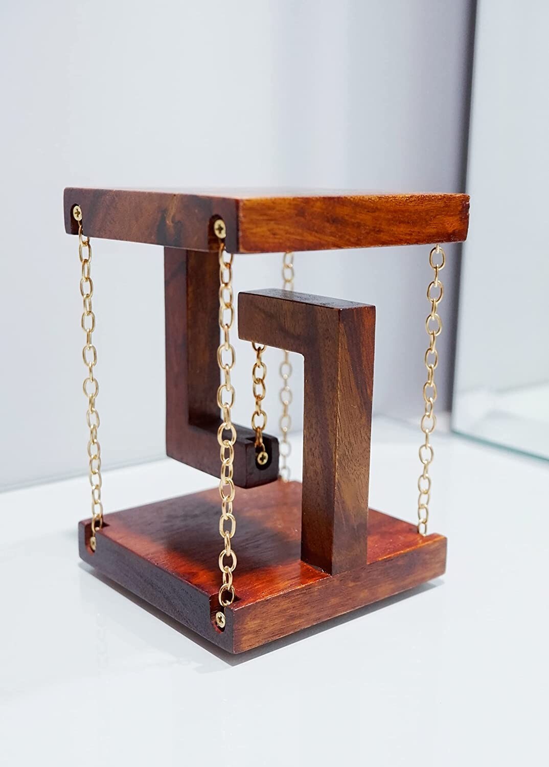 Handcrafted Wooden Tensegrity Structure Floating Table Decorative Item , 1 Pcs