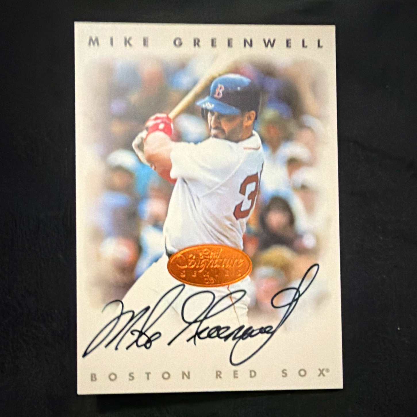 Donruss 1996 Leaf Signature Series Mike Greenwell Auto Bronze LF Red Sox Donruss 1996 Leaf Signature Series Mike Greenwell Auto Bronze LF Red Sox