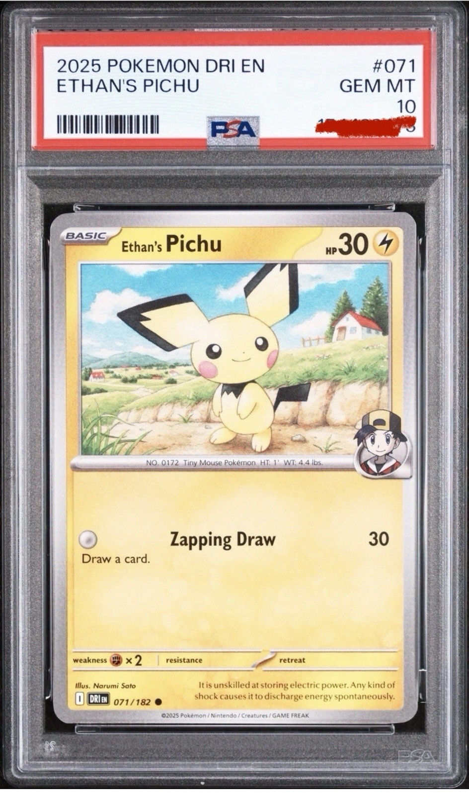 2025 POKEMON DRI EN-DESTINED RIVALS #071 ETHAN'S PICHU PSA 10 2025 POKEMON DRI EN-DESTINED RIVALS #071 ETHAN'S PICHU PSA 10