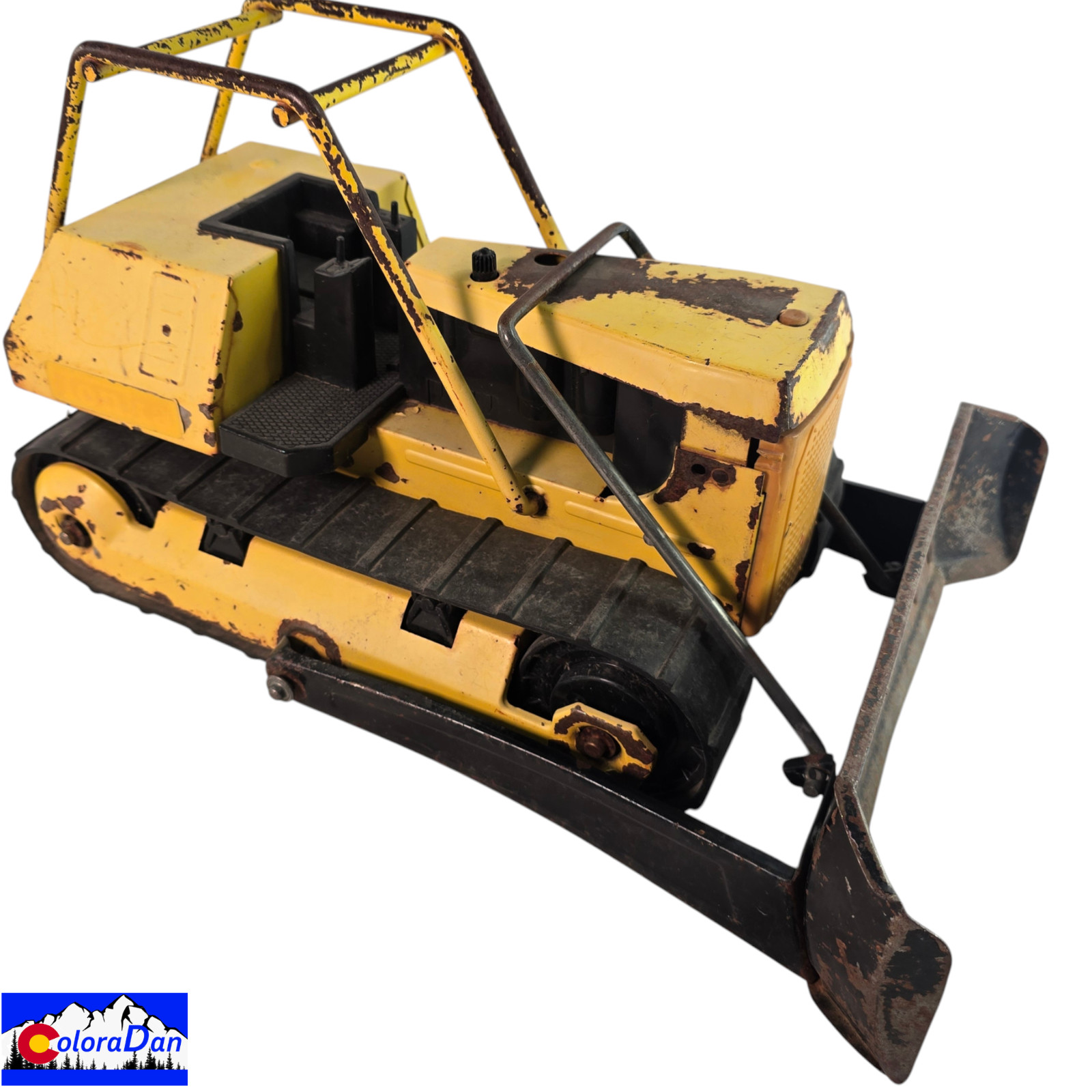 Vintage 1974-75 Mighty Tonka T-9 Bulldozer #3907 Pressed Steel Good For Project