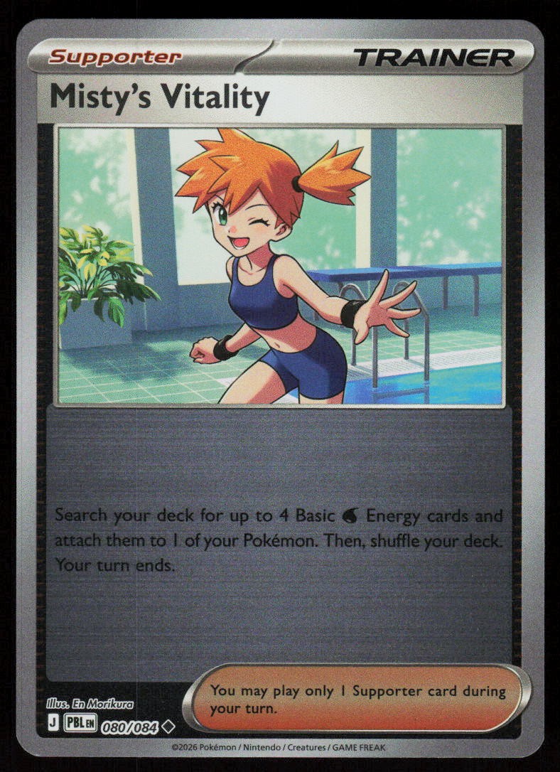 Misty\'s Vitality 080/084 Uncommon Pitch Black Pokemon Reverse Holo Near Mint