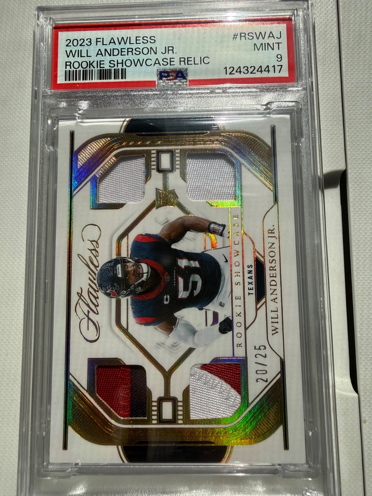 2023 flawless will anderson jr. rookie showcase relic 2023 flawless will anderson jr. rookie showcase relic