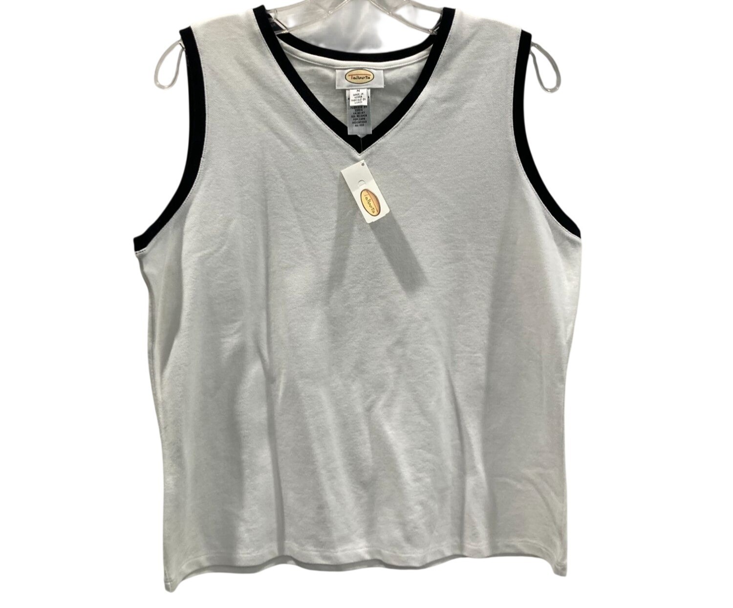 Vintage 90s Talbots Sleeveless Top M White Deadstock Casual Retro Preppy IVY