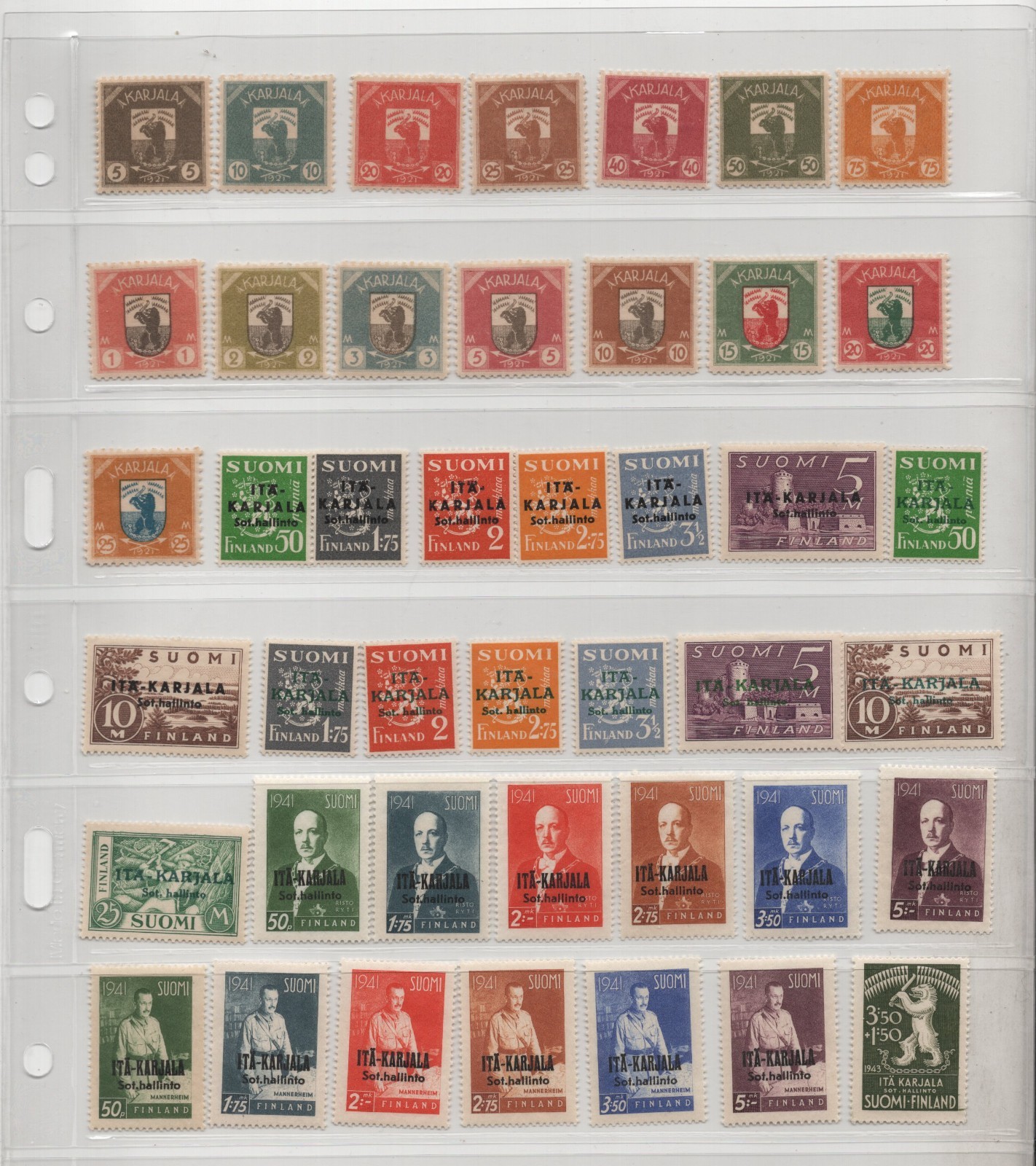 Finland Karelia 1922-1943 Scott #1-15, N1-N27, Nb1 The 1922 Issues Are Mh