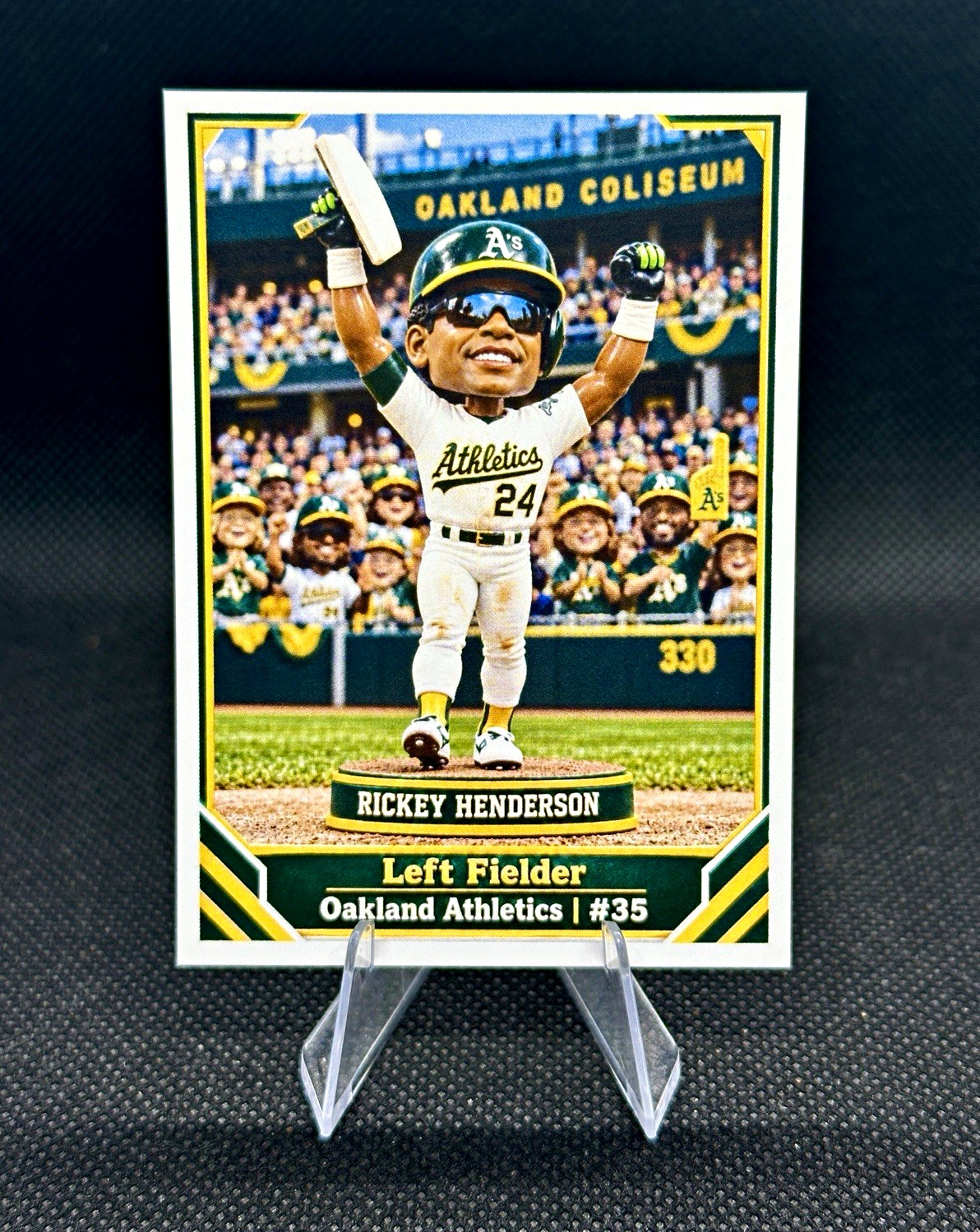 Rickey Henderson Bobblehead Style Custom ACEO Art Card Athletics MLB HOF ⚾️