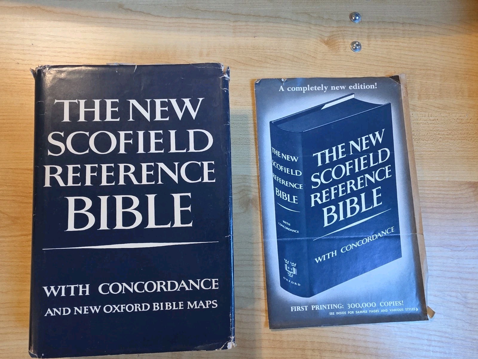 Vtg 1967 New Scofield Reference Bible KJV 1st Print 09170 w/ Billy Graham Flyer