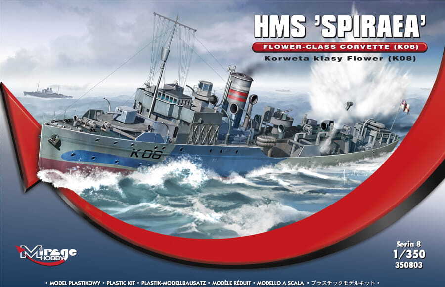 MIRAGE 350803 1:350 HMS \'SPIRAEA\', Flower-class Corvette (K08)