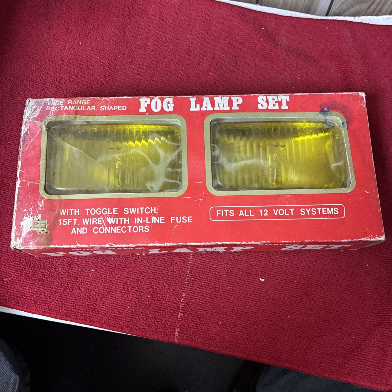 Vintage Two NIB Wide Range Rectangular Shaped Yellow Fog Lamp Set 12 Volt Kmart Vintage Two NIB Wide Range Rectangular Shaped Yellow Fog Lamp Set 12 Volt Kmart