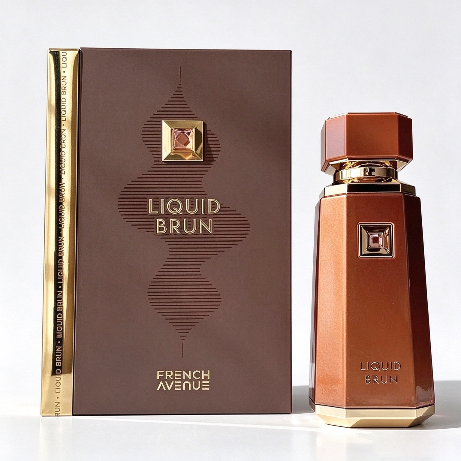 French Avenue Liquid Brun perfume 100ml, amber wood tone, lasting fragrance