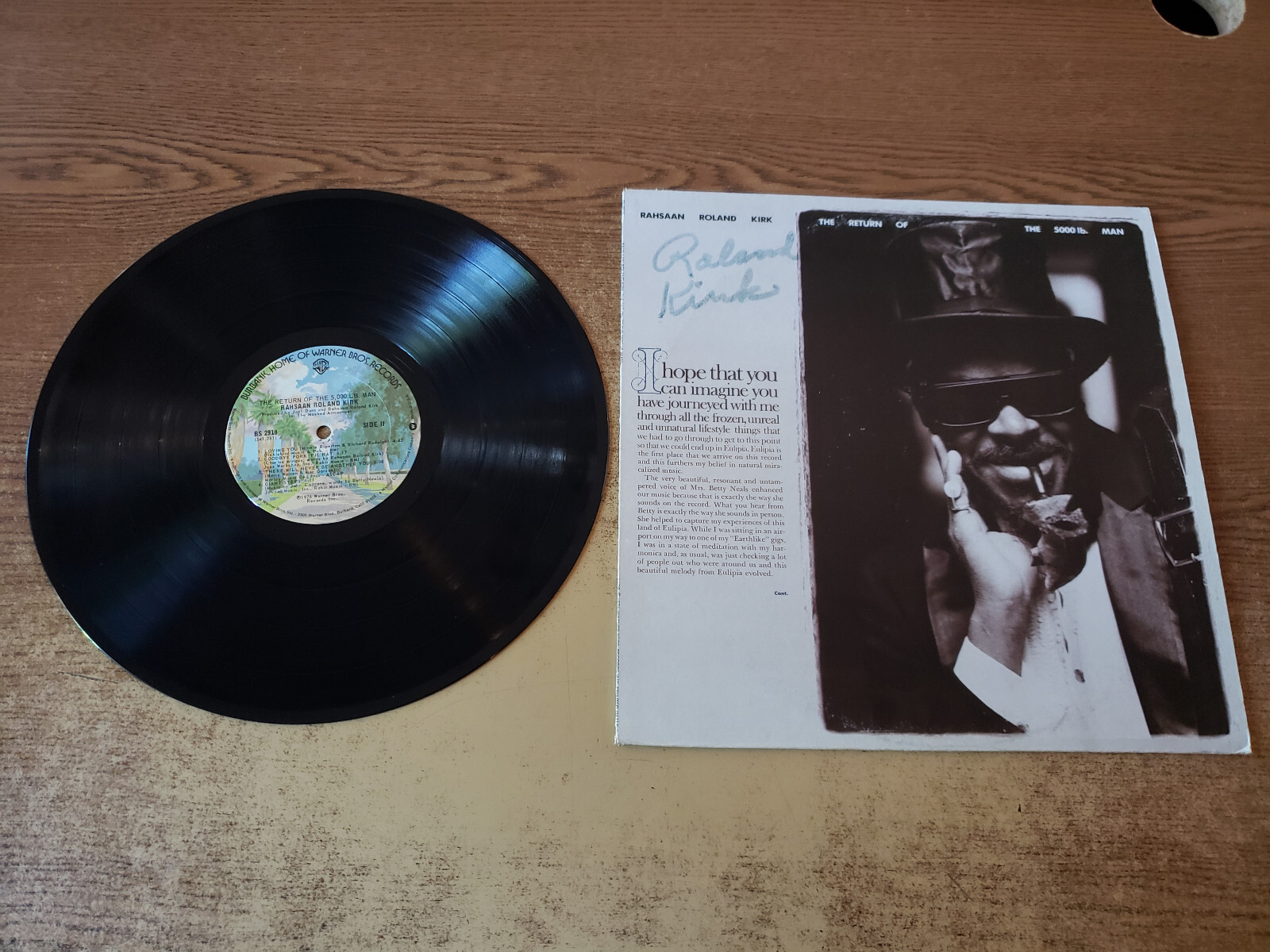 HAND SIGNED 1970s VG+ ROLAND KIRK Return Of The 5000 Lb. Man LP33