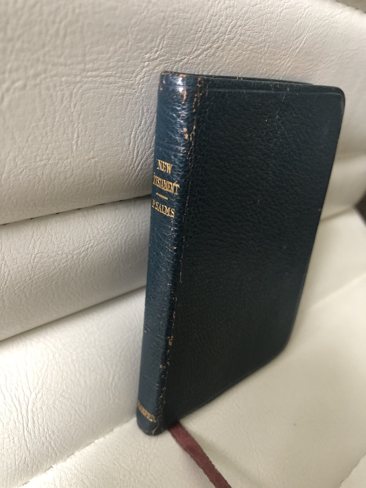 RARE Vintage Harper KJV New Testament & Psalms Pocket Bible Leather TP49X Gilded
