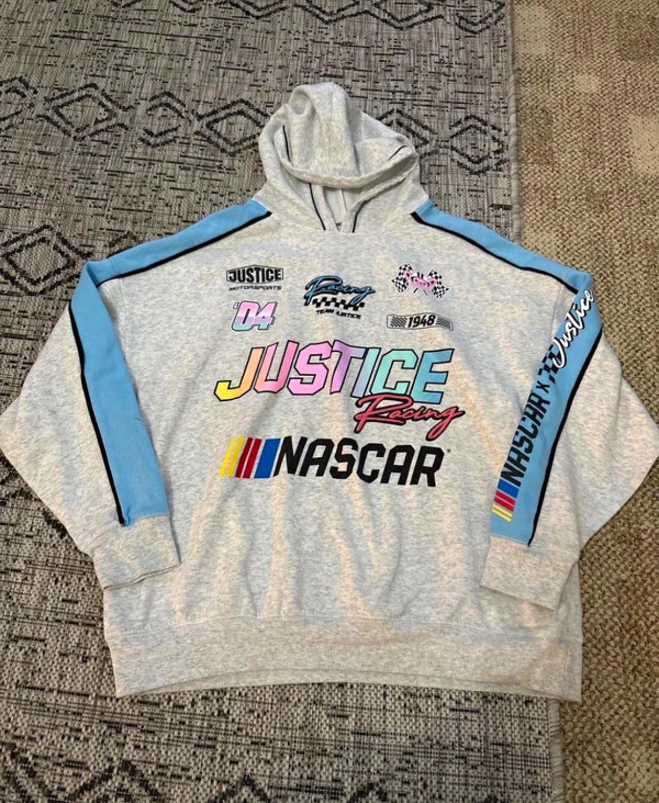 NASCAR x Justice Justice Racing Gray/Blue Hoodie Sweatshirt XL (16-18) NASCAR x Justice Justice Racing Gray/Blue Hoodie Sweatshirt XL (16-18)