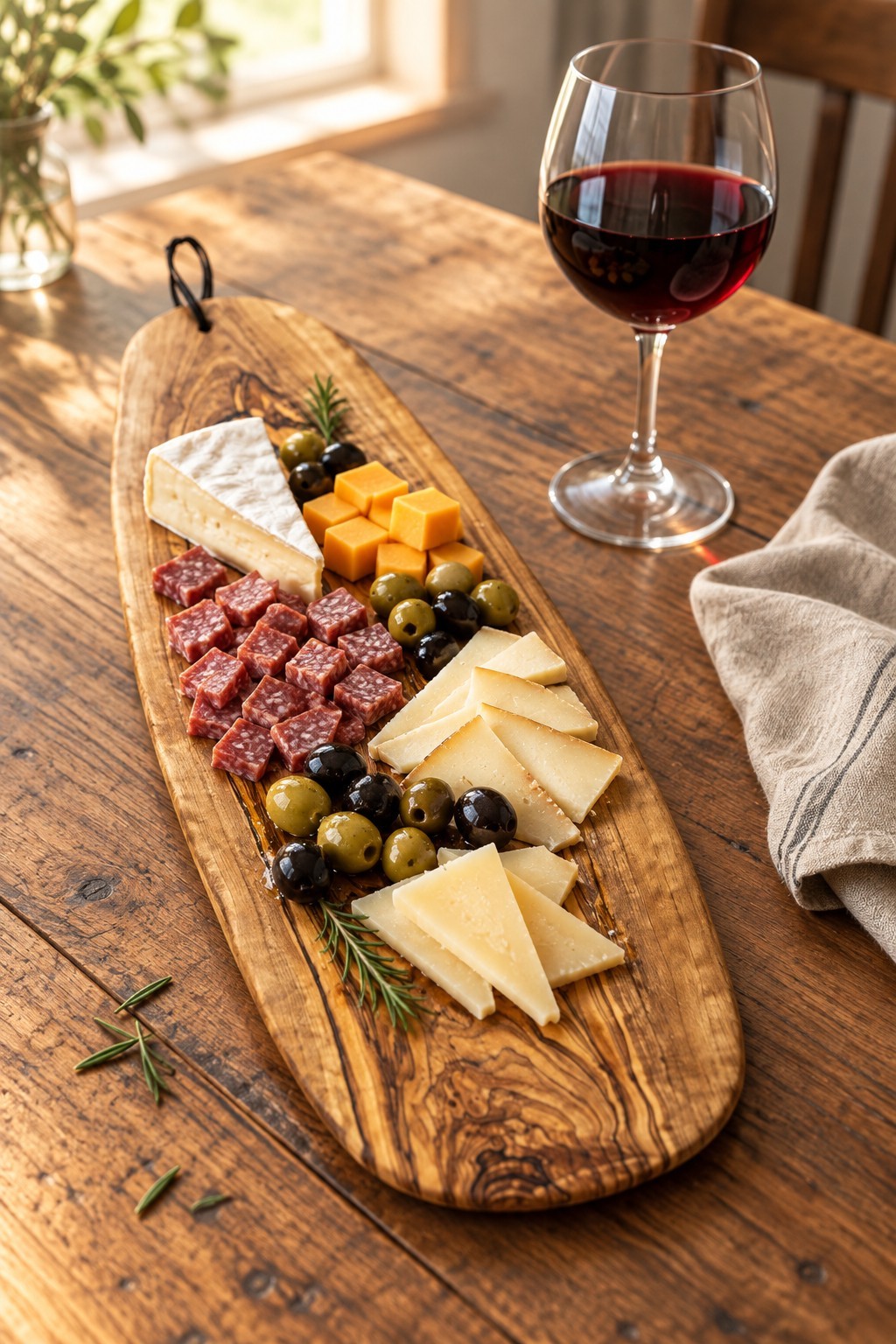 Handcrafted Olive Wood Charcuterie Oval Serving Board 15\
