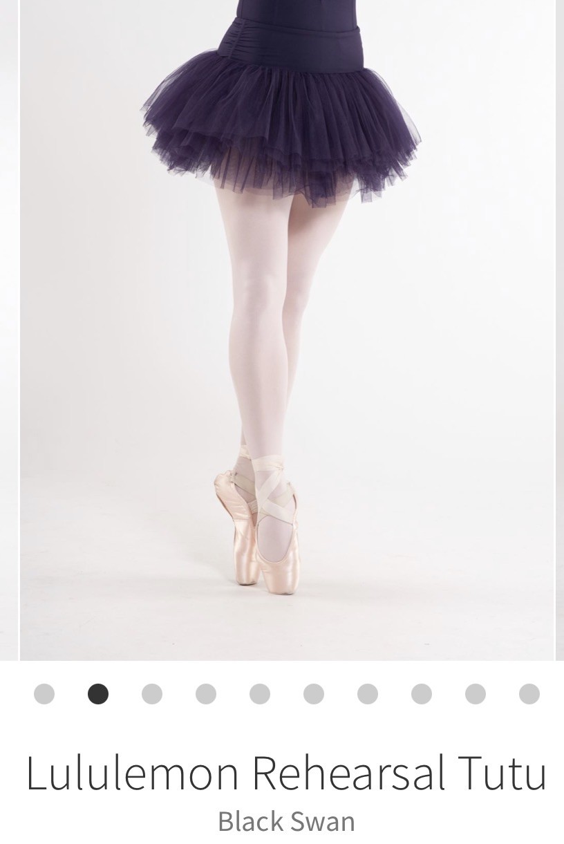 Lululemon Women\'s Black Swan Luxtreme Band Media Pocket Rehearsal Tutu M/L Rare