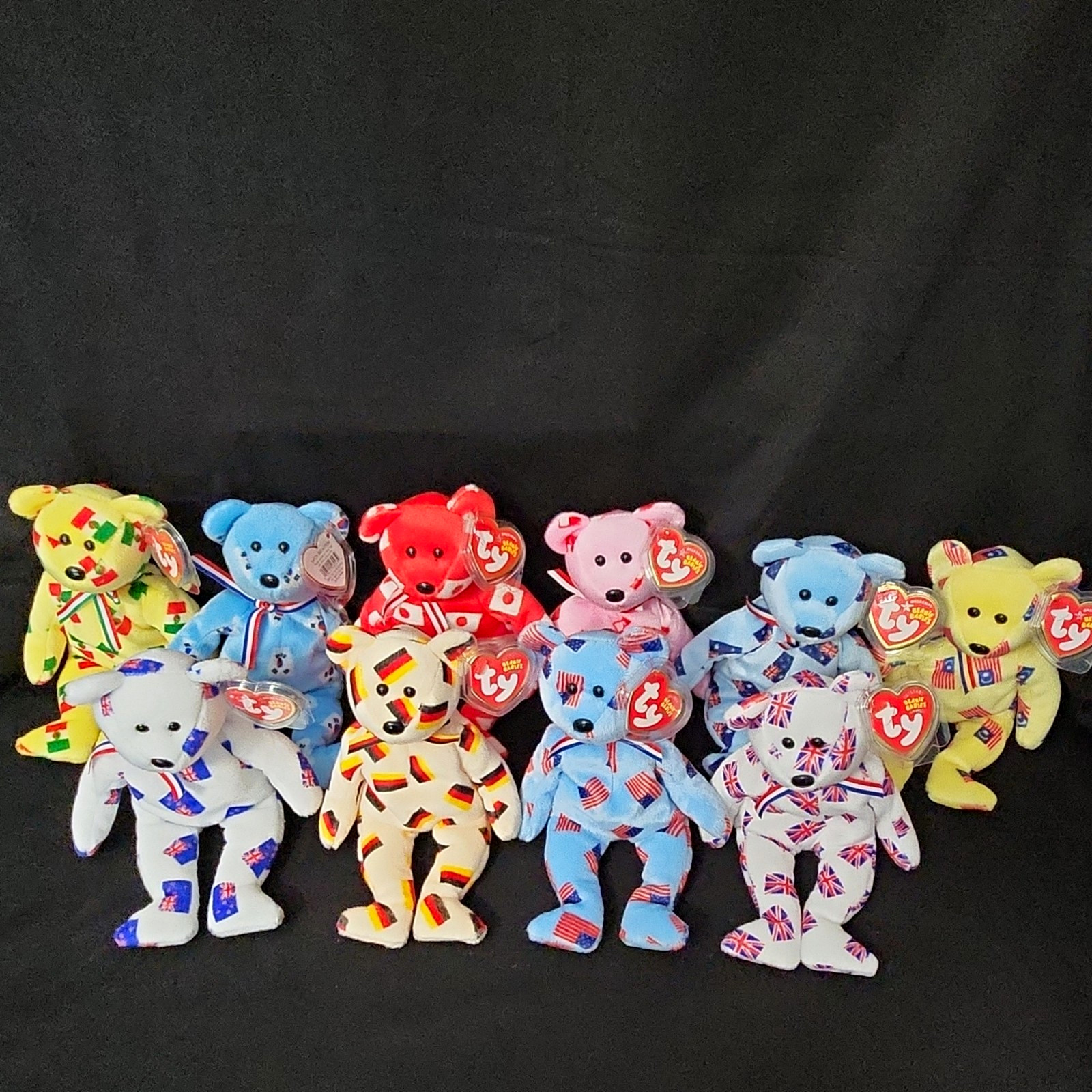 Ty Beanie Babies International Retired Bear Plush Lot of 10 Piñata Hikari Maju