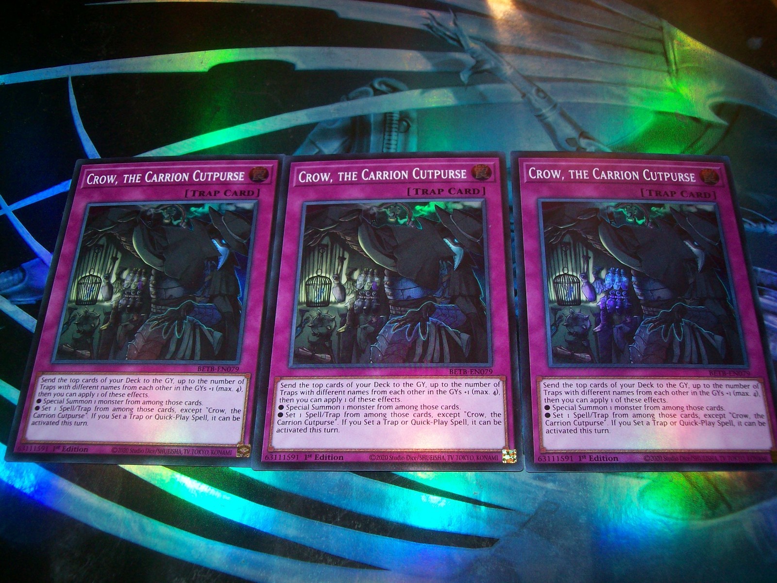 3x Crow, the Carrion Cutpurse 1st Edition Super Rare BETB-EN079 Yu-Gi-Oh