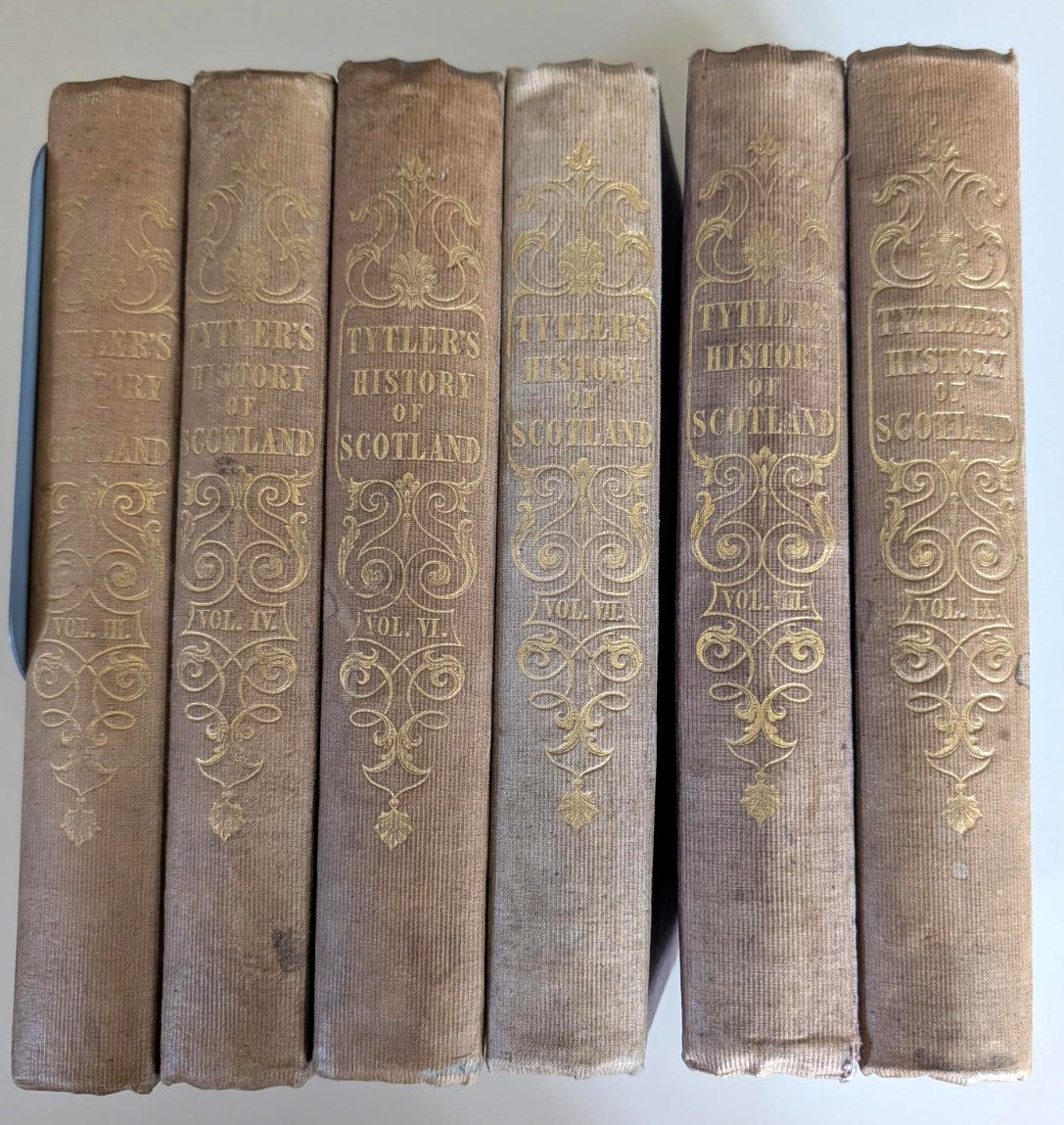 Patrick Fraser Tytler\'s History of Scotland 6 Volumes HC Early 1840\'s Tait, publ