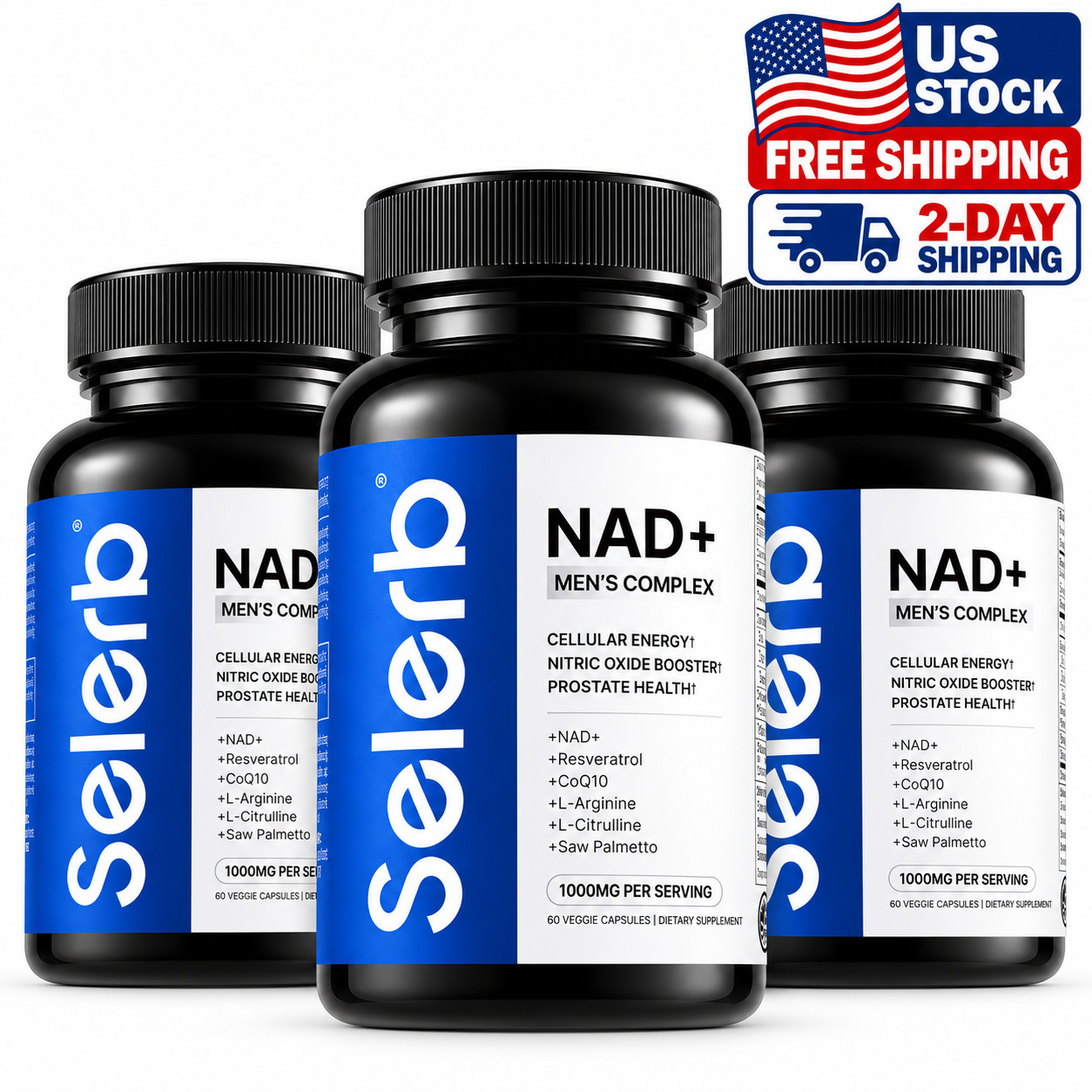 3 PACK Selerb Liposomal NAD+ Men 13 in 1 Nitric Oxide Prostate Health 180 Caps 3 PACK Selerb Liposomal NAD+ Men 13 in 1 Nitric Oxide Prostate Health 180 Caps