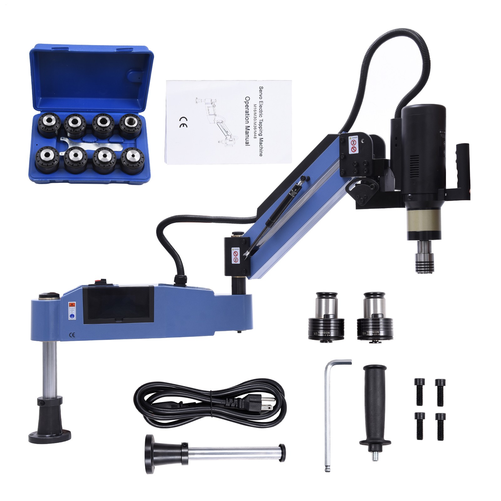 M3-M16 Electric Tapping Machine Tapper 360 Degree Flexible Arm ISO Collets