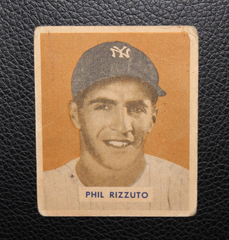1949 Bowman #98 Phil Rizzuto Name on front Original Yankees Baseball Card RARE 1949 Bowman #98 Phil Rizzuto Name on front Original Yankees Baseball Card RARE