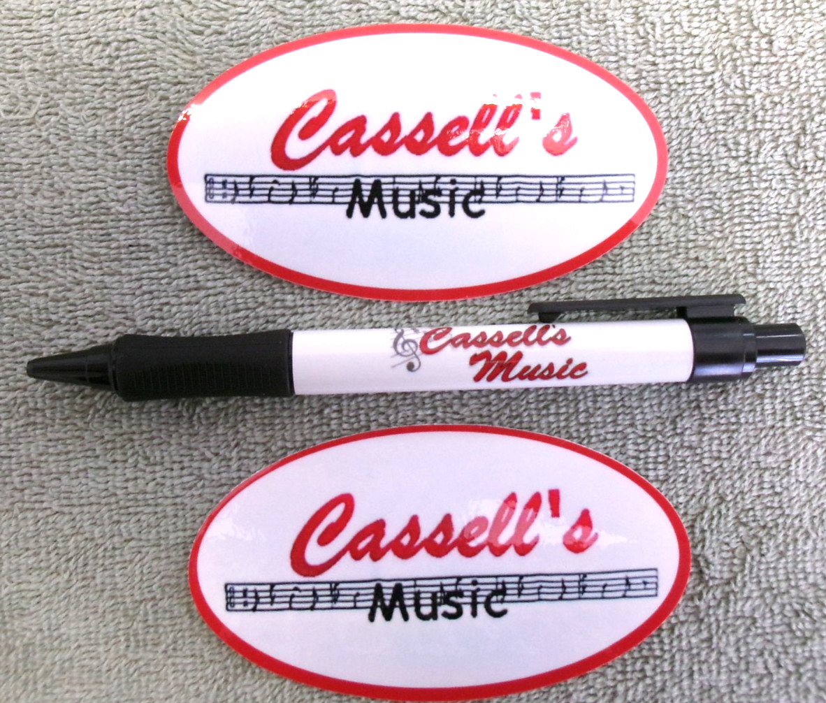 Cassell\'s Music Ink Pen and Logo Stickers from Obsession Movie Filming Location