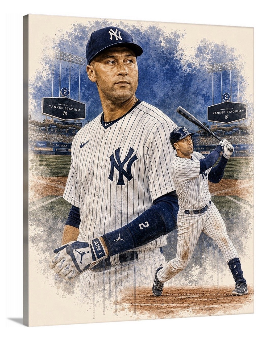 Derek Jeter Canvas 16x20 NY Yankees New York MLB Captain Jeter 2