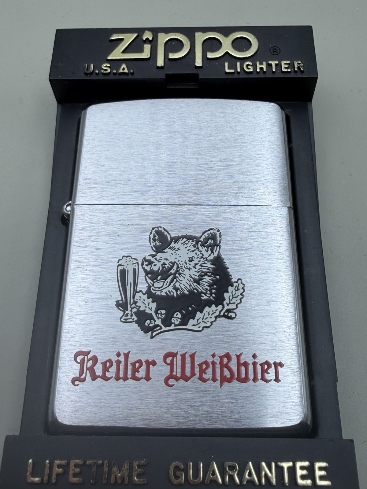 Keiler WeiBbier German Brewery Vintage 1997 Chrome Zippo Lighter New B78