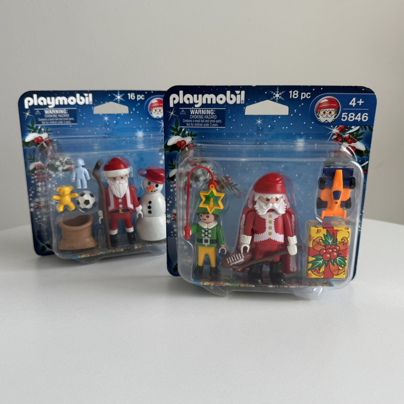 Playmobil Christmas Holiday Sets Lot 5846 & 5845 Santa Elf Snowman stocking gift Playmobil Christmas Holiday Sets Lot 5846 & 5845 Santa Elf Snowman stocking gift