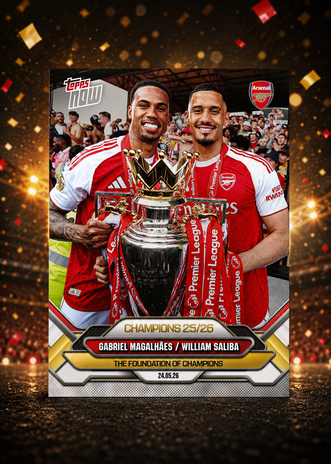 Gabriel Magalhães / William Saliba - 2025-26 Arsenal FC Topps NOW® - Card 5