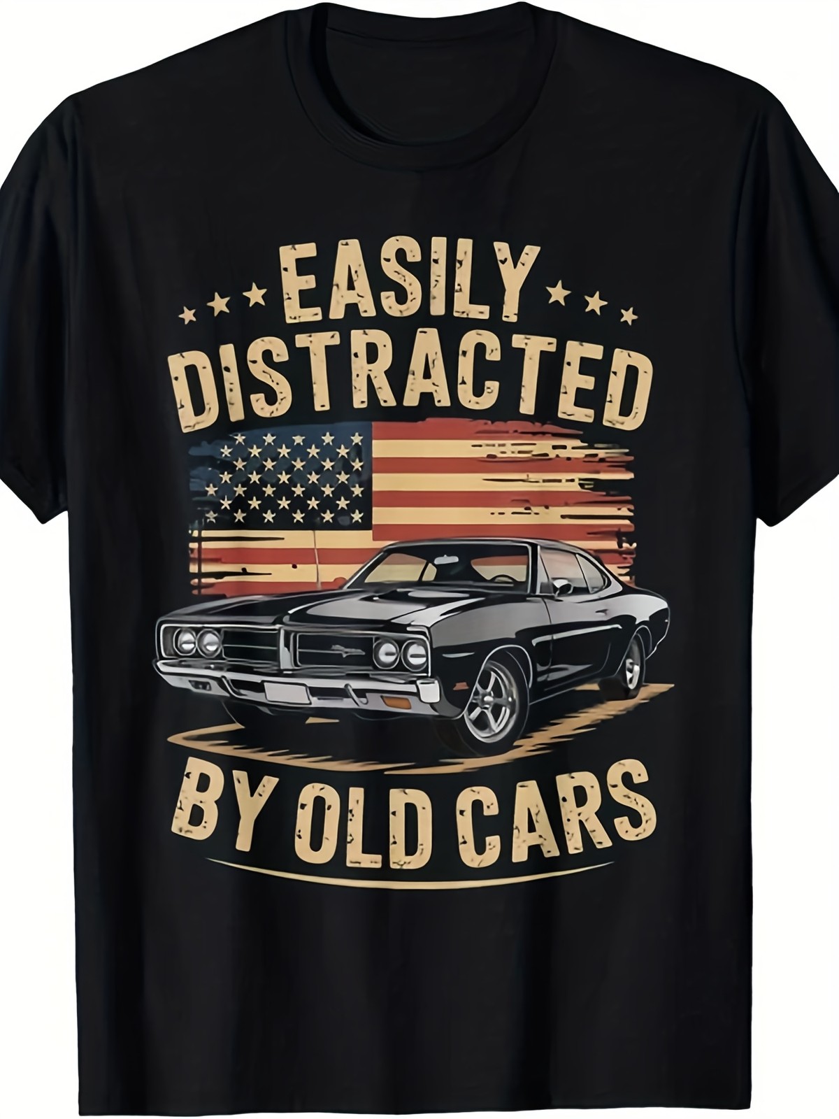 Easily Distracted By Old Cars T-Shirt – Classic Muscle Car Sarcastic Tee Easily Distracted By Old Cars T-Shirt – Classic Muscle Car Sarcastic Tee