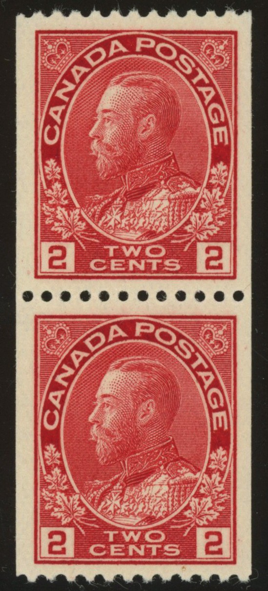Canada Scott# 132, XF Coil Pair, Mint, Never Hinged SCV $200 (57199) Canada Scott# 132, XF Coil Pair, Mint, Never Hinged SCV $200 (57199)