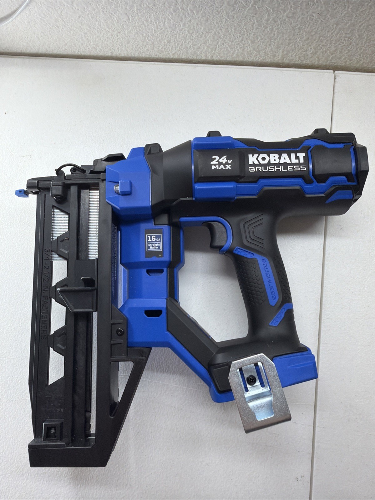 Kobalt XTR 24V 16-Gauge Cordless Straight Finish Nailer Tool Only Tested Works Kobalt XTR 24V 16-Gauge Cordless Straight Finish Nailer Tool Only Tested Works