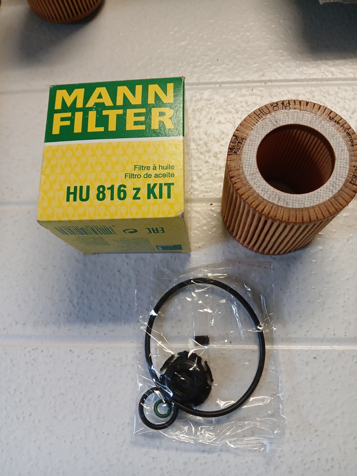 Oil FilterKit, MANN, HU816z KIT BMW 2.0 Turbo 2012-18 OE P/N: 11 42 7 953 125