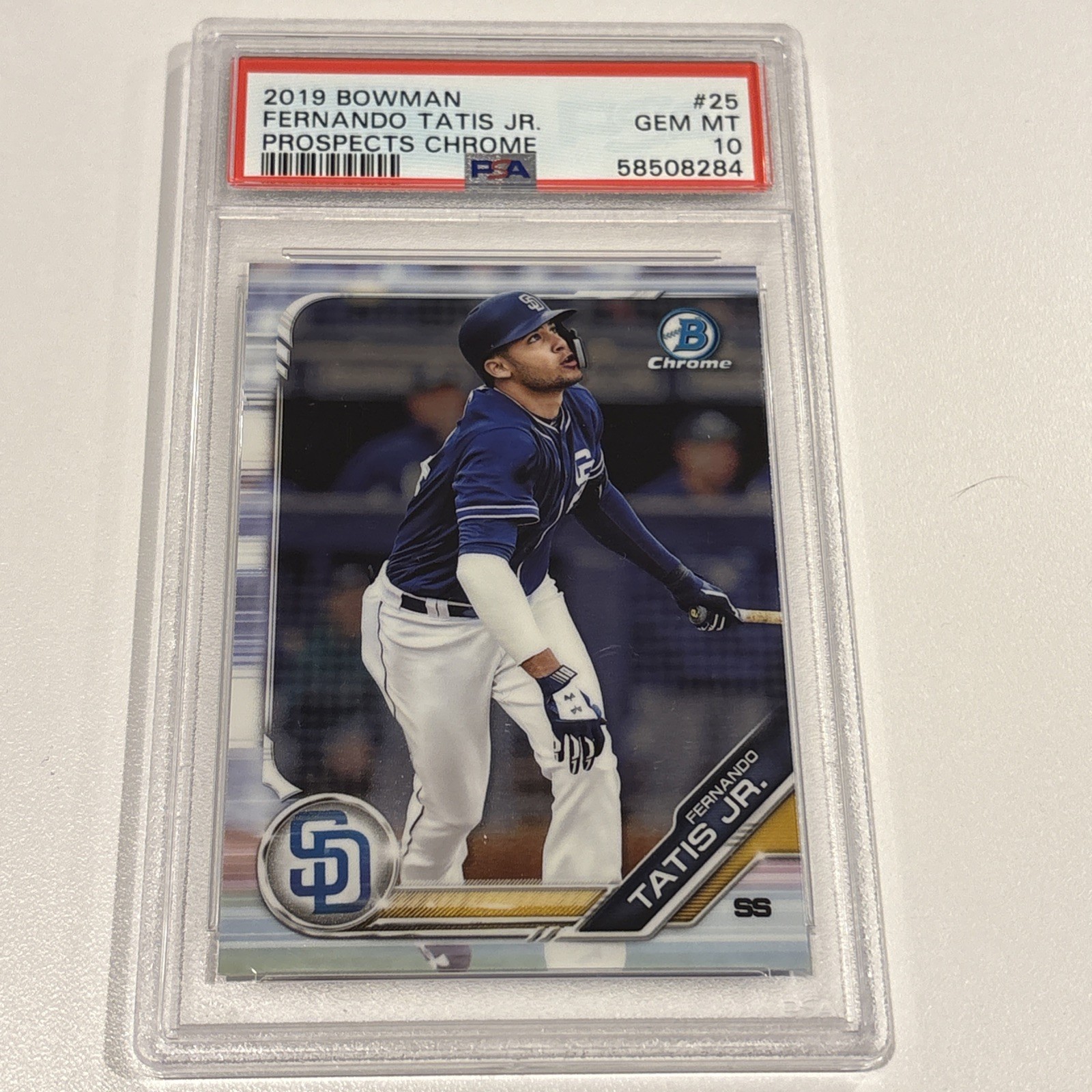2019 Bowman Chrome Prospects Fernando Tatis Jr #BCP-25 PSA 10 Gem Mint RC Padres 2019 Bowman Chrome Prospects Fernando Tatis Jr #BCP-25 PSA 10 Gem Mint RC Padres