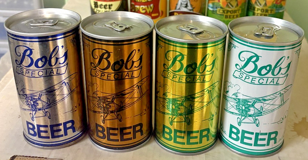 7 Different Bob’s Special Beer Cans Bottom Opened (Complete Set) NICE 7 Different Bob’s Special Beer Cans Bottom Opened (Complete Set) NICE