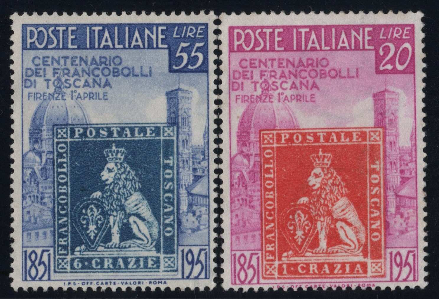 Italy 1951 “Stamps of Tuscany” M.N.H.