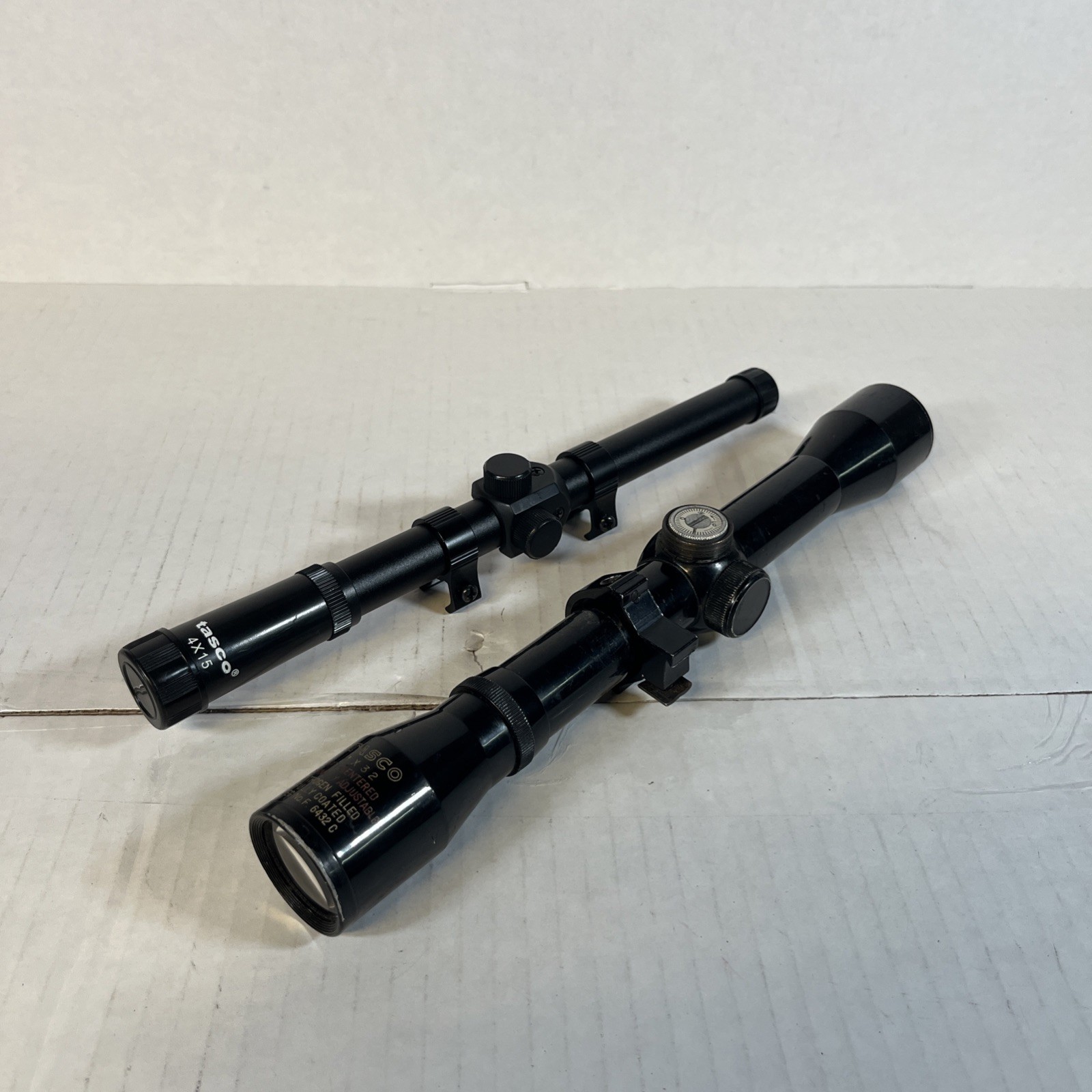 Vintage Tasco 4x32MM + 4x15 Japan Rifle Scope TESTED WORKING Black Opti-centered Vintage Tasco 4x32MM + 4x15 Japan Rifle Scope TESTED WORKING Black Opti-centered