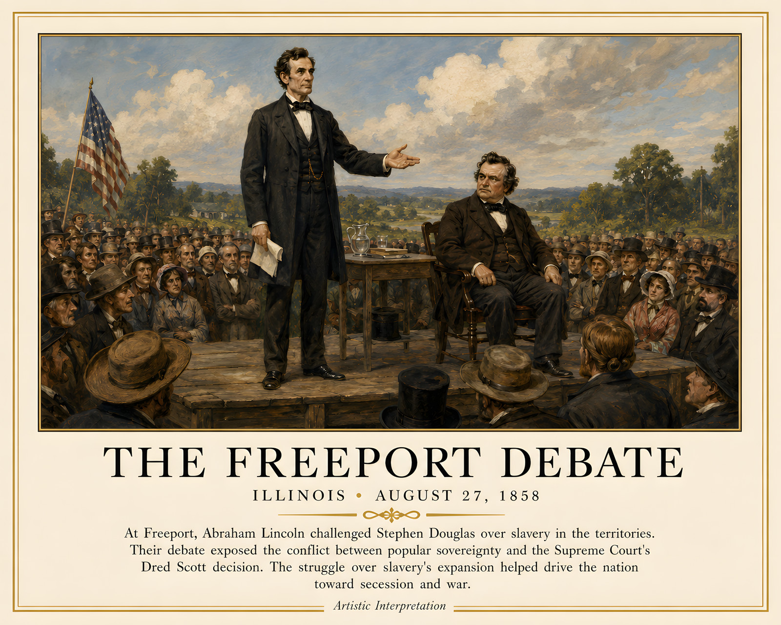 Abraham Lincoln and Stephen Douglas at the Freeport Debate Art/397417268