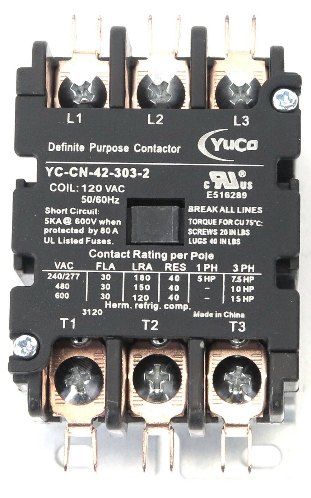 Air Conditioning Contactor FLA 30A 600V 3P 120V Coil FITS SIEMENS 42BF35AF
