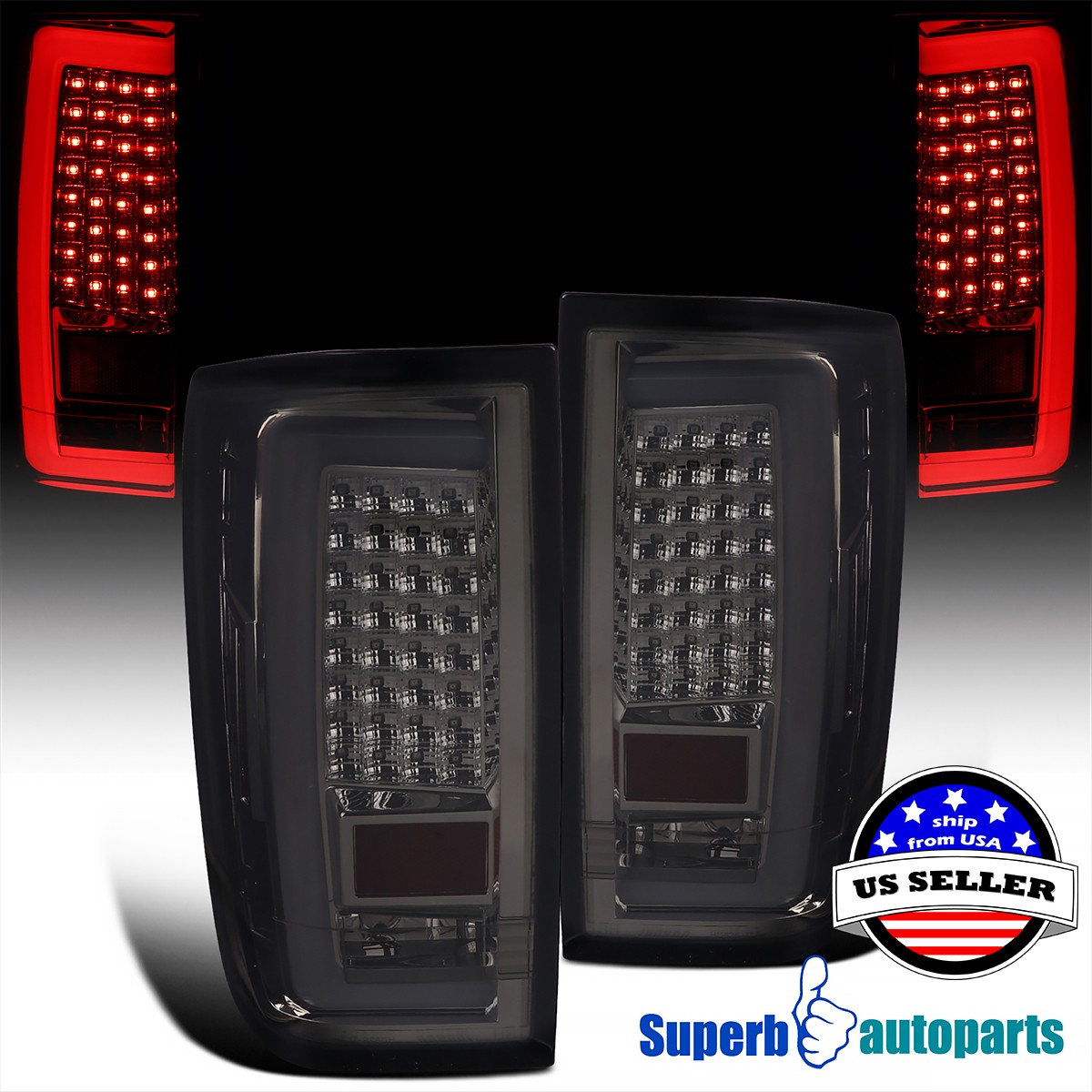 Fits 2004-2015 Nisan Titan LED Tube Tail Lights Lamps Smoke Lens Fits 2004-2015 Nisan Titan LED Tube Tail Lights Lamps Smoke Lens