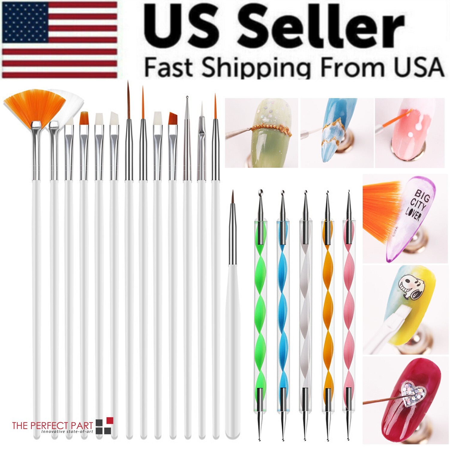 20PCS/Set Nail Art Design Dotting Painting Drawing Polish Brush Pen Tools UV Gel 20PCS/Set Nail Art Design Dotting Painting Drawing Polish Brush Pen Tools UV Gel